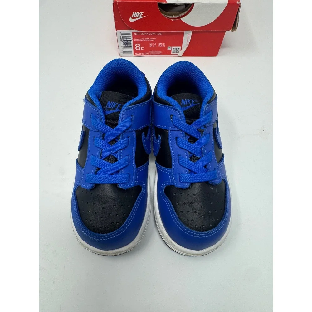 Nike Dunk Low TDE Hyper Cobalt Black Blue Toddler Sneakers CW1589-001 Size 8C